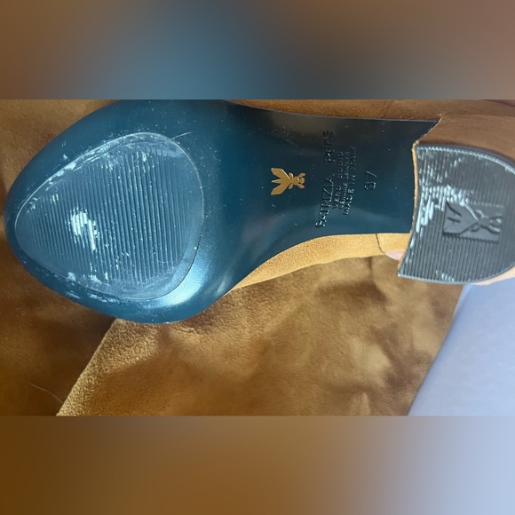 New in box Patrizia Pepe camel suede over the knee heeled boots 37 7 - Picture 7 of 8